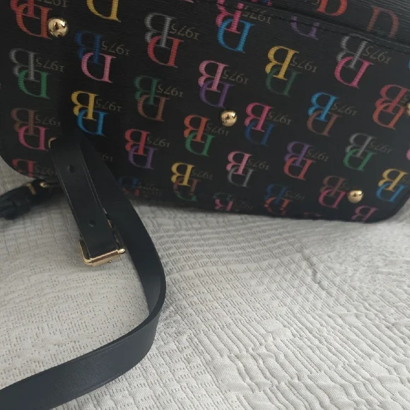 Dooney & Bourke Black Multicolor Logo Shoulder Bag - Picture 6 of 6